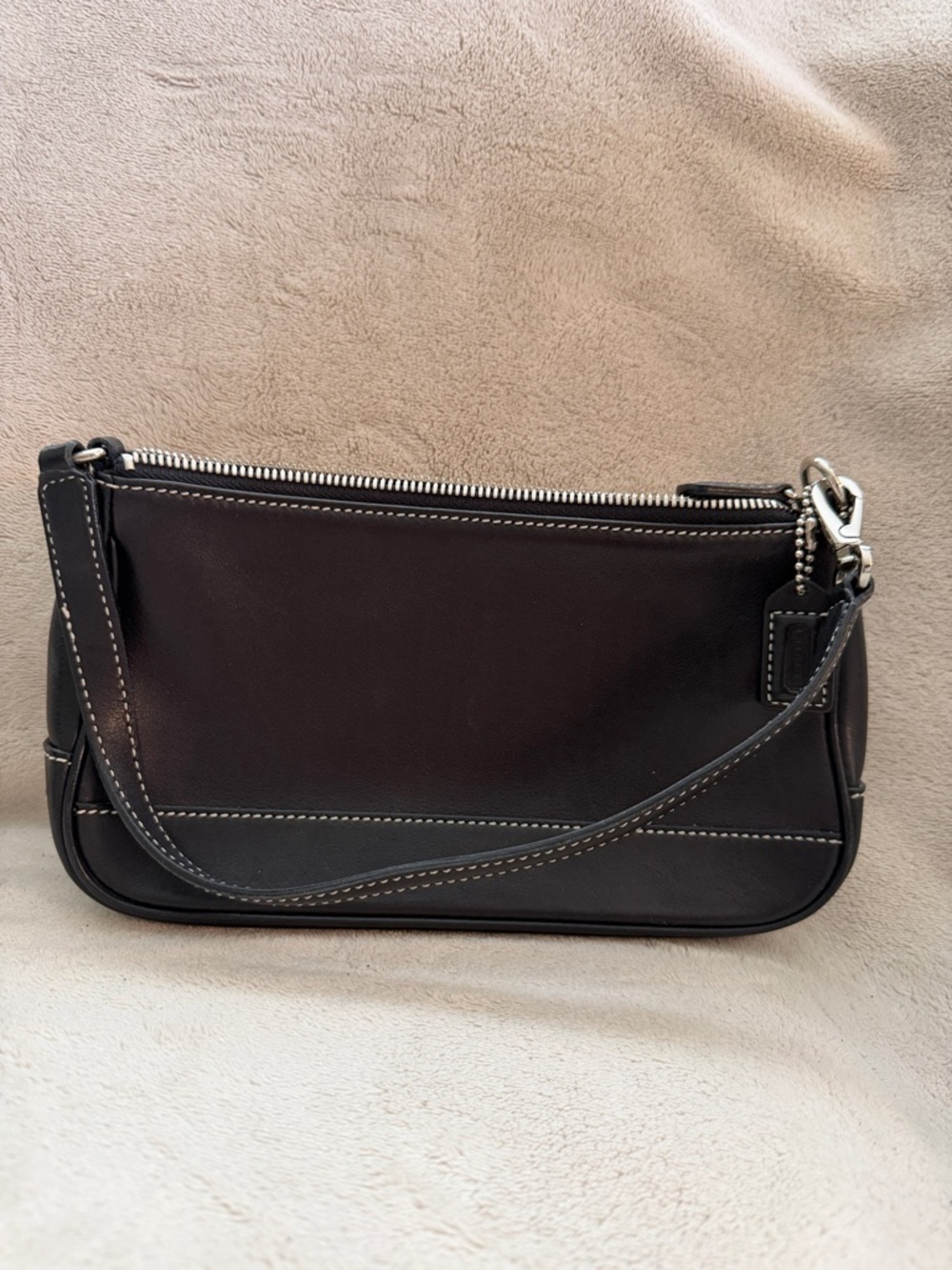 Coach Black Women's Leather Wristlet Clutch Bag